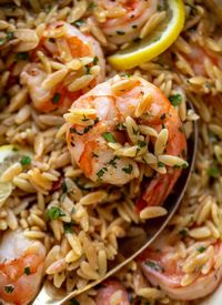 One Pot Shrimp and Orzo - Garlic Butter Shrimp and Orzo