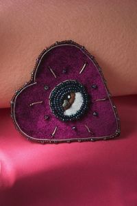 Edit | big heart brooch with eye, unique desiner accessory, exclusive xmas present for women