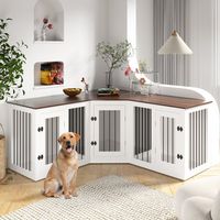 This dog crate furniture is suitable for many scenes, such as bedrooms, living rooms or small spaces. These crates for dogs indoors will add beauty to any corner. The corner dog crate can be used as a coffee table, corner table, and corner TV cabinet. The color of the dog kennel is simple and elegant, and the top space is large enough to match any decoration style. It is very suitable for display racks or storage items. Make your home stand out with a modern look! | Tucker Murphy Pet™ Large Dog