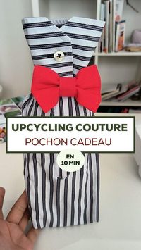 Idée Upcycling pour emballer tes cadeaux de manière durable et originale, facile à faire en moins de 10 minutes ! Penses y pour tes cadeaux de fête des pères #tutocouture #tutoupcycling #tutorials #noeldurable #fetedurable #sewing #ecoresponsable #fetedesperes