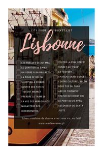 Si vous souhaitez visiter Lisbonne, découvrez la liste des meilleures choses à faire et voir dans la belle capitale portugaise sur mon blog. Bucket List Challenge Lisbonne ! City Guide Lisbonne, Portugal #templates #traveltemplates