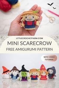 Crochet Mini Scarecrow amigurumi free pattern