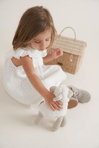 This knit baby dress will give you all the feels. The tri-dot pointelle knit is the perfect weight for spring weather and cool summer nights. Made from 100% cotton, this knit dress is sure to be a closet favorite. Its vintage-inspired silhouette is one that will be a keepsake for years to come.