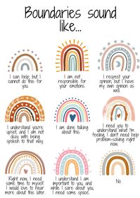 Boundaries Sound Like... Boho Rainbow Classroom/office Poster - Etsy