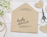 Calligraphy Envelope Printable, Envelope Template, Wedding Envelope, Editable Envelope Template, A7, RSVP, PDF Instant Download #BPB310_34 from Bliss Paper Boutique — $6.50