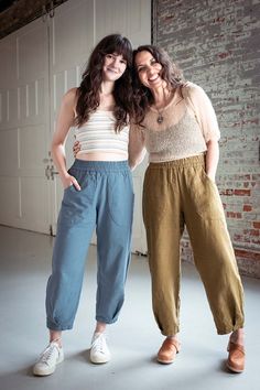 two young women standing next to each other