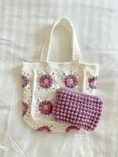 White Crochet Rectangular Bag, White Rectangular Crochet Bag For Everyday, Everyday White Crochet Shoulder Bag, White Crochet Tote Bag, Purple Crochet Tote Shoulder Bag, White Crochet Tote Bag For Everyday, Everyday Pink Rectangular Crochet Bag, Everyday Purple Crochet Bag, Purple Crochet Tote Bag