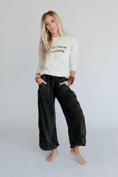 comfy and cozy all in one! our wide leg lounge pant with drawstring waist and pockets will be your closet fave for pairing with graphic tees for school pick up or running errands! *Due to lighting and differences in monitors, actual colors may vary slightly from what appears online.Model is 5'8 Black Wide Leg Leisure Bottoms, Casual Black Wide Leg Lounge Pants, Non-stretch Wide Leg Harem Pants For Leisure, Relaxed Fit Wide-leg Harem Pants For Loungewear, Comfortable Black Wide-leg Harem Pants, Beetle Accessories, Garden Gala, Dreamy Clothes, Birthday 2023