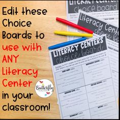 the back to school edit these choice boards to use with any library center in your classroom