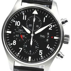 IWC SCHAFFHAUSEN Pilot watch IW377701 Chronograph day-date AT Men's_753004 Product Details Brand IWC SCHAFFHAUSEN Model Pilot watch Gender Men's Material Stainless Steel / leather Dial color black Movement Automatic Ref Number IW377701 Serial Number 512**** Functions Day date、Chronograph、Small seconds Accessories Guarantee(card)、Operating Instructions、backle Case size About 43mm (1.7inch) (not including the crown) Wrist size About 21cm (8.3 inch) Lugs width 21mm(0.8 inch) Frequency 28800 Keeping time -4 sec/day(measured value) Guarantee information 2013/06/13 State of the wound Glass some light scratch (The entire , coating ) Case Light scratch(The entire ) Bezel some light scratch, small wound(The entire ) Belt/Bracelet No damage(Inside ) Hand Little damage Dial Little damage Others Acces Silver Leather Chronograph Watch For Formal Occasions, Leather Chronograph Watch With Rectangular Dial For Business, Silver Leather Chronograph Watch For Formal Events, Formal Leather Chronograph Watch With Analog Display, Designer Leather Watch Accessories With Round Dial, Designer Watches With Analog Display And Round Dial, Designer Analog Watch With Round Dial, Designer Leather Chronograph Watch Accessories, Designer Business Watches With Tachymeter