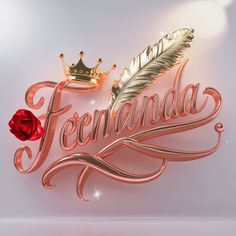 there is a rose and some type of lettering on the wall that says ferenada