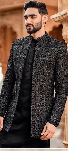 Black Dress For Men, Jodhpuri Suits For Men Latest, Sherwani Groom Wedding, Indian Wedding Suits Men, Suit For Men Wedding, Jodhpuri Suits For Men, Indian Wedding Clothes For Men, Indo Western Sherwani, Sherwani For Men Wedding