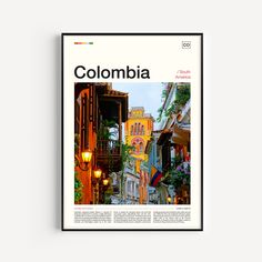 a magazine cover with an image of the city in colombia on it's front page