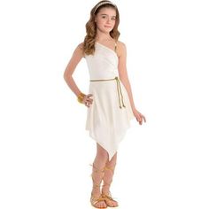 Greek Goddess Costume Kids, White Toga, Stylish White Dress, White Halloween, Fancy Dress Up, Goddess Dress