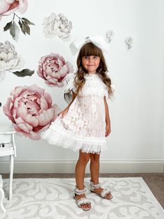 Dove Lace Overlay Dress – Petite Maison Kids Elegant Tulle Lace Dress For Garden Party, First Communion Tulle Dress With Ruffles, Elegant Tulle Princess Dress For Garden Party, Elegant Summer Lace Dress For First Communion, Elegant Cream Princess Dress With Tulle Skirt, Elegant Ruffled Tutu Dress For First Communion, Elegant Ruffled Princess Dress For Garden Party, Elegant Princess Dress For Garden Party, Elegant Princess Dress With Ruffles For Garden Party