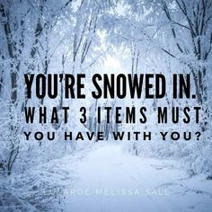 the quote you're snowed in what 3 items must you have with you?