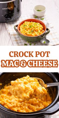 crock pot macaroni and cheese in an instant pressure cooker with the words crock pot macaroni and cheese above it