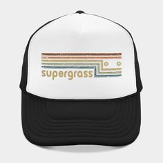 Supergrass Cassette Stripes -- Choose from our vast selection of Trucker hats to match with your favorite design to make the perfect custom graphic Hat. Customize your color! For men and women. Trucker Hats, Hat Designs, Trucker Hat, Musician, Stripes, Men And Women, For Men, Hats, Color