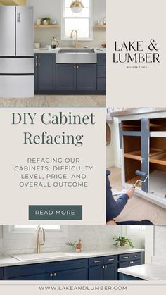 DIY Cabinet Refacing Cabinet Refacing Before And After, Lake House Kitchen Cabinets, Reface Kitchen Cabinets, 1960’s Kitchen, Kitchen Refacing, Brown Laminate