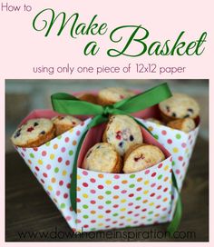 how to make a basket using only one piece of 12x12 paper with instructions