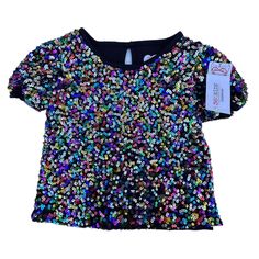 365 Kids From Garanimals Top, Girls Size 4. All-Over Multicolor Sequins. Soft Full Lining. Small Cutout At Back Of Neck With Button Closure. Elastic Banded Arm Cuffs. In Excellent Condition With No Noted Defects Or Damage, Brand New With Tags. Black Top For Playtime In Spring, Black Tops For Playtime In Spring, Fun Black Tops For Playtime, Cute Multicolor Party Tops, Fun Black Party Tops, Fun Multicolor Tops For Party, Fun Multicolor Party Tops, Playful Black Fitted Tops, Playful Fitted Black Tops