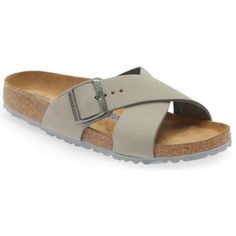 Birkenstock Siena Criss Cross Dove Gray Grey Soft Footbed Cork Sandals Slides Nwt New 42 9 11 Crisscross Straps In Velvety Suede Bring Cozy Comfort To A Supersoft Slide Sandal. The Cork-And-Latex Footbed Absorbs Shock And Mimics The Shape Of A Healthy Foot, While Pronounced Medial And Metatarsal Arches Support The Instep And Ball Of Your Foot. Original Birkenstock Soft Footbed; Anatomically Shaped Upper: Nubuck Leather Footbed Lining: Suede Sole: Eva Details: Two Straps, One With An Individually Beige Closed Toe Sandals With Cork-bed Midsoles, Beige Leather Footbed Sandals With Flat Heel, Beige Flat Heel Leather Footbed Sandals, Casual Beige Footbed Sandals With Leather Insole, Beige Slip-on Footbed Sandals With Leather Footbed, Beige Leather Footbed Slip-on Sandals, Suede Sandals Flats, Birkenstock Siena, Birkenstock Big Buckle