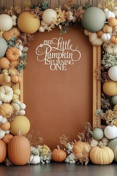 there are pumpkins and other decorations on the wall