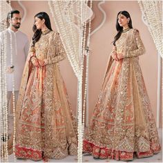 Malangi Fashion Dress try to make sure you have the best experience while selecting and buying your favourite Indian and Pakistani Outfits for any occasion like barat, walima, mehndi, nikkah, dholki, mayu, sangeet, engagement or reception guest in different style dress of salwar kameez, maxi peshwas, gown, saree, lehenga, sharara or ghararara color: pink gold Fabric Details: Net handmade embroidery Gown Net embroidery dupatta Silk trouser replicate by malangi fashion dress Note: Dress color may Designer Embroidered Anarkali Wedding Dress, Designer Wedding Dress With Resham Embroidery For Eid, Gold Wedding Dress With Dabka Work, Designer Intricate Embroidery Wedding Dress For Eid, Traditional Gold Wedding Dress With Dabka Work, Designer Wedding Dress With Intricate Embroidery For Eid, Anarkali Embroidered Floor-length Wedding Dress, Festive Designer Anarkali Wedding Dress, Embroidered Floor-length Wedding Dress For Eid