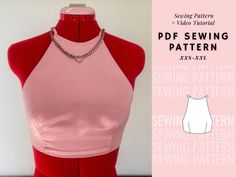 a sewing pattern for a halter top that has a chain on the neckline