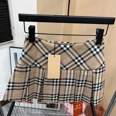 Lasaky - Vintage Checked High-Waisted Pleated Skirt with Plaid Design Checked Skirts, Check Skirt, High Waisted Pleated Skirt, Plaid Design, Cute Shorts, Plaid Skirts, Types Of Skirts, Olivia Mark, A Line Skirts