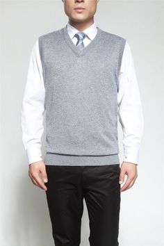 Item Type: Vest, SleevelessGender: MaleTechnics: Computer KnittedHooded: NoCollar: V-NeckSleeve Length: SleevelessDecoration: NonePattern Type: SolidSleeve Style: RegularClosure Type: NoneStyle: CasualMaterial: Cashmere, WoolThickness: Standard SKU: 1464401 Gray V-neck Vest For Workwear, Fitted Sleeveless Gray Sweater Vest, Fitted Knitted V-neck Tank Top, Stretch Knit V-neck Vest, Classic Sleeveless Sweater For Spring, Classic Sleeveless Spring Sweater, Stretch V-neck Vest For Fall, Sleeveless Knitted Sweater For Work, Gray Fitted V-neck Sweater Vest