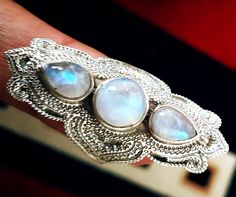 Multi Stone ring, rainbow Moonstone, Moonstone Jewelry, Long ring, Silver ring, Silver Jewlery, Handmade Ring, Handcrafted jewelry, Rear stone ring, Handcrafted Jewelry, Bali Work Ring, Rear stone ring, One of a kind ring, Designer Ring, Boho Silver ring, Note: Only One Ring is available this is a rear stone.. Note: We customized the design according to your design and your Birthstone. Note nickle free silver ring Pure 925 sterling silver is used ( color of gemstone will vary according to natura Silver Multi-stone Moonstone Ring As Gift, Silver Moonstone Multi-stone Rings, Rainbow Moonstone Jewelry, Silver Jewlery, Long Ring, Moonstone Ring Sterling Silver, Gothic Rings, Rainbow Moonstone Ring, Antique Ring