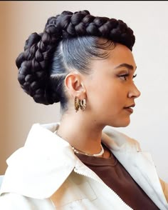 Side Shaved Braids Black Women, African Updo Hairstyles, Black Elegant Hairstyles, Natural Hair Updo For Black Women Up Dos, Milk Braids, Elegant Black Hairstyles, Elegant Natural Hairstyles, Black Women Hairstyles Updo, Joy Crookes