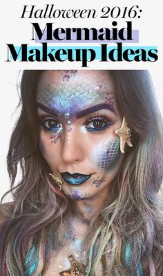 Mermaid makeup is taking over Instagram, and we're more than a little obsessed. Ootd Festival, Macbeth Witches, Makeup Zombie, Fantasy Make-up, Festival Makeup Rave, Festival Makeup Glitter, Makeup Recipes