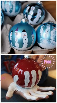 Christmas Craft: Kids Handprint Snowman Ornament DIY Tutorials Handprint Snowman, Christmas Craft Kids, Kids Christmas Crafts Ornaments, City Craft, Joululahjat Diy, Baby Christmas Crafts, Circle City, Garland Ideas