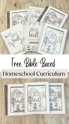 the free printable bible based homeschool book is shown on a wooden table