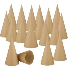 a group of paper cones sitting next to each other