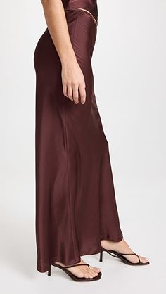 Lioness Hudson Satin Maxi Skirt | SHOPBOP Silk Asymmetrical Skirt For Night Out, Satin Lined Skirt For Date Night, Stretch Satin Skirt, Elegant Satin Bottoms For Date Night, Elegant Silk Bottoms For Date Night, Chic Full-length Satin Skirt, Chic Full Length Satin Skirt, Sleek Bias Cut Skirt For Night Out, Chic Silk Bias Cut Bottoms