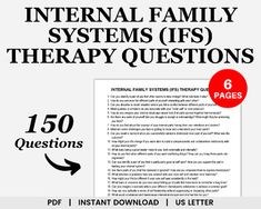 Family Systems Therapy, Ifs Therapy, Therapy Questions, Internal Family Systems, Relationship Therapy, Family Systems, Therapy Resources, Family Therapy, Therapy Tools