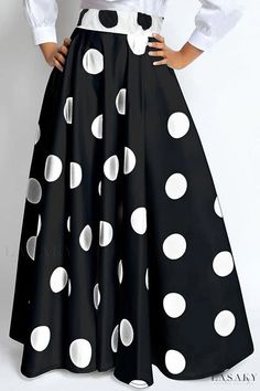 Lasaky - Chic Dot Patchwork A-Line Plus Size Dress