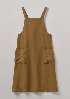 Linen Crossback Pinafore Apron | Tawny Brown Velvet Accessories, Tawny Brown, Pinafore Apron, Craft Apron, Linen Tableware, Flax Plant, Mens Loungewear, Oatmeal Color, Loungewear Women