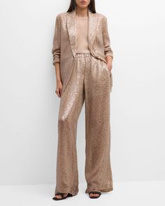 Warm Brown, Pull On Pants, Brunello Cucinelli, Neiman Marcus, Wide Leg, Tops Designs, Silk, Luxury Fashion, Pants