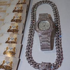 18" Chain & Watch Unisex 90 Day Warranty Australian Prototypes. Real Lab Diamonds Vvs Clarity & Real Gold 4x's Over No Tarnish Stainless Steel W/Gloss Protectant Finish. "Look Like Money Without Overspending" *Similar Pieces $400-$1k+.. Real Diamonds, But Not Worth Much Because They're Lab Produced = Look Identical To Natural Diamonds. Long Lasting Quality *They Will Not Tarnish If You Clean With Mild Soap & Never Use Harsh Chemicals. Positive Reviews Thank You For Shopping With Queenie Chain Watch, Mens Accessories Jewelry, Diamond Color, Real Diamonds, Lab Diamonds, Mild Soap, Real Gold, Colored Diamonds, Chemicals