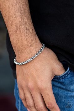 A classic silver wheat chain links around the wrist for a casual look. Features an adjustable clasp closure. Sold as one individual bracelet. Men Silver Bracelet Design, Silver Bracelet For Man, Mens Bracelets Silver, Men’s Bracelets Silver, Silver Chain Bracelet For Men, Silver Bracelet Designs For Men, Braslet Silver Man, Silver Bracelets For Men Unique