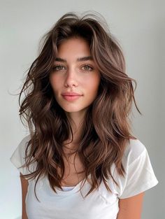 Long Layers Medium Length Hair Curly, Medium Beachy Haircut, Wavy Curly Hairstyles Medium, Natural Wavy Medium Length Hair, Medium Haircut Curly, Mid Wavy Hairstyles, Wavy Hair Haircuts Medium, Naturally Wavy Haircuts Medium, Wave Haircut Women