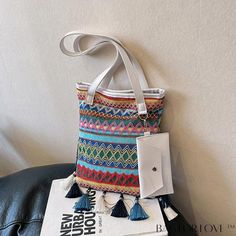 BagForLove - Chic Geometric Pattern Shoulder Bag with Tassel Decor and Coin Purse - Ideal for Vacations Product Description Color White Type Square Bag Bag Size Medium Pattern Type Geometric Composition 100% Polyamide Material Polyamide Size Chart INCH CM Bag Length Bag Width Bag Height Handle Height 9.8 inch 0.8 inch 11.8 inch 11 inch Bag Length Bag Width Bag Height Handle Height 25 cm 2 cm 30 cm 28 cm Details Pictures Similar Products h2 { text-align: center; } /* æ¢è¡ */ li{ white-space: no Casual White Shoulder Bag With Tassels, White Tassel Shoulder Bag For Travel, White Travel Bags With Tassels, White Tassel Travel Bags, White Tassel Bags For Everyday Use, White Everyday Bags With Tassels, White Tassels Bag For Everyday Use, White Shoulder Bag With Tassels For Daily Use, White Fringe Travel Bag