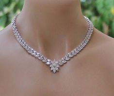 Jewellery Images, Crystal Wedding Necklace, Rose Gold Bridal Jewelry, Gold Crystal Necklace, Bridal Fashion Jewelry, Diamond Jewelry Necklace, Necklace Crystal, Bridal Gold Jewellery