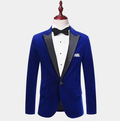 Mens Blue Velvet Tuxedo Jacket With Peak Collar from Gentlemansguru.com Royal Blue Tuxedo Blazer With Suit Collar, Royal Blue Tuxedo Blazer For Party, Blue Winter Tuxedo For Formal Occasions, Blue Tuxedo For Winter Events, Royal Blue Winter Blazer For Formal Occasions, Royal Blue Formal Blazer For Winter, Winter Formal Royal Blue Blazer, Royal Blue Formal Winter Blazer, Winter Blue Tuxedo With Notch Lapel