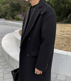 Classic Black Oversized Wool Coat, Black Single Breasted Wool Coat With Lapel Collar, Black Single-breasted Wool Coat With Lapel Collar, Black Wool Coat With Lapel Collar For Business, Tailored Black Wool Long Coat, Classic Black Wool Coat With Lapel Collar, Black Fitted Wool Coat With Notch Lapel, Tailored Black Wool Coat With Long Sleeves, Tailored Black Long Sleeve Wool Coat