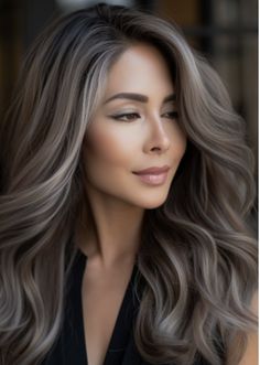 Dark Brown Base With Ash Blonde Balayage, Platinum Balayage On Brown Hair, Cool Brown Balayage Ash Blonde, Dark Brunette With Blonde Highlights Balayage, Icy Blonde Highlights On Dark Hair, Highlights For 2023, Color To Cover Grey Hair, Brown Bayalage Hair, Ash Blonde Highlights On Dark Hair